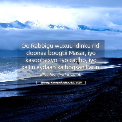 Picture 05 - Sharciga Kunoqoshadiisa 28:27 SOM - Oo Rabbigu wuxuu idinku ridi doonaa boogtii - Bible Verse Picture