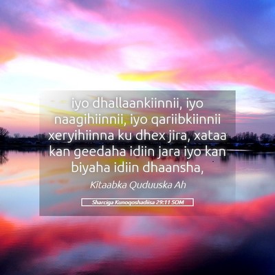 Picture 05 - Sharciga Kunoqoshadiisa 29:11 SOM - iyo dhallaankiinnii, iyo naagihiinnii, iyo - Bible Verse Picture
