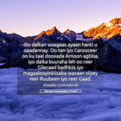 Picture 05 - Sharciga Kunoqoshadiisa 3:12 SOM - Oo dalkan waagaas ayaan hanti u qaadannay. Oo tan - Bible Verse Picture