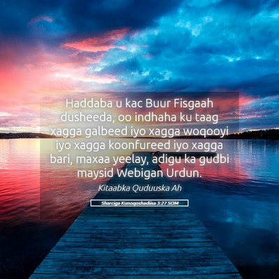 Picture 05 - Sharciga Kunoqoshadiisa 3:27 SOM - Haddaba u kac Buur Fisgaah dusheeda, oo indhaha - Bible Verse Picture