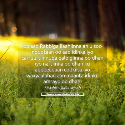 Picture 05 - Sharciga Kunoqoshadiisa 30:2 SOM - oo aad Rabbiga Ilaahiinna ah u soo noqotaan oo - Bible Verse Picture