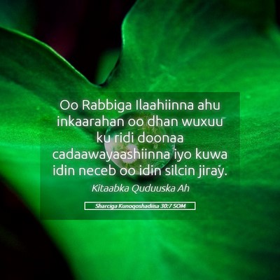 Picture 05 - Sharciga Kunoqoshadiisa 30:7 SOM - Oo Rabbiga Ilaahiinna ahu inkaarahan oo dhan - Bible Verse Picture