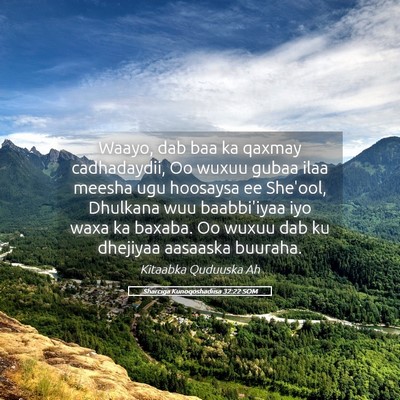 Picture 05 - Sharciga Kunoqoshadiisa 32:22 SOM - Waayo, dab baa ka qaxmay cadhadaydii, Oo wuxuu - Bible Verse Picture