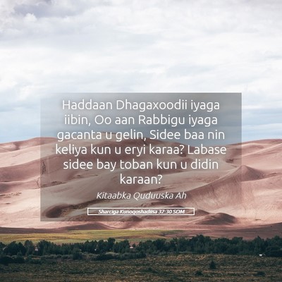 Picture 05 - Sharciga Kunoqoshadiisa 32:30 SOM - Haddaan Dhagaxoodii iyaga iibin, Oo aan Rabbigu - Bible Verse Picture