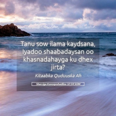 Picture 05 - Sharciga Kunoqoshadiisa 32:34 SOM - Tanu sow ilama kaydsana, Iyadoo shaabadaysan oo - Bible Verse Picture