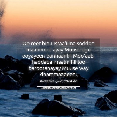Picture 05 - Sharciga Kunoqoshadiisa 34:8 SOM - Oo reer binu Israa'iilna soddon maalmood ayay - Bible Verse Picture