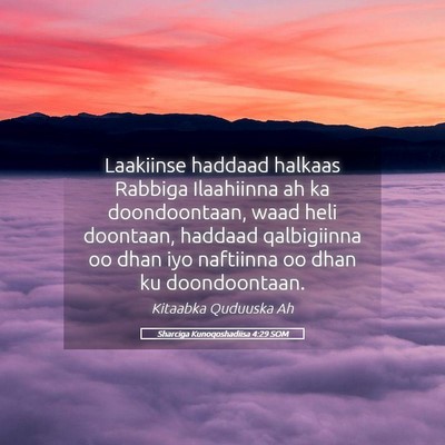 Picture 05 - Sharciga Kunoqoshadiisa 4:29 SOM - Laakiinse haddaad halkaas Rabbiga Ilaahiinna ah - Bible Verse Picture