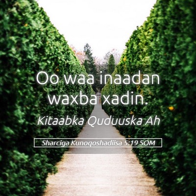 Picture 05 - Sharciga Kunoqoshadiisa 5:19 SOM - Oo waa inaadan waxba - Bible Verse Picture