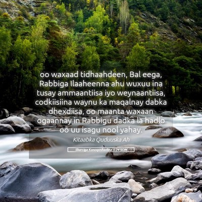 Picture 05 - Sharciga Kunoqoshadiisa 5:24 SOM - oo waxaad tidhaahdeen, Bal eega, Rabbiga - Bible Verse Picture