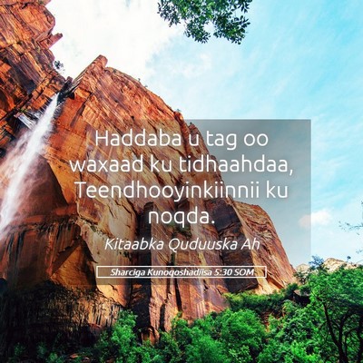 Picture 05 - Sharciga Kunoqoshadiisa 5:30 SOM - Haddaba u tag oo waxaad ku tidhaahdaa, - Bible Verse Picture
