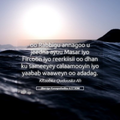 Picture 05 - Sharciga Kunoqoshadiisa 6:22 SOM - oo Rabbigu annagoo u jeedna ayuu Masar iyo - Bible Verse Picture