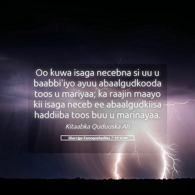 Picture 05 - Sharciga Kunoqoshadiisa 7:10 SOM - Oo kuwa isaga necebna si uu u baabbi'iyo ayuu - Bible Verse Picture