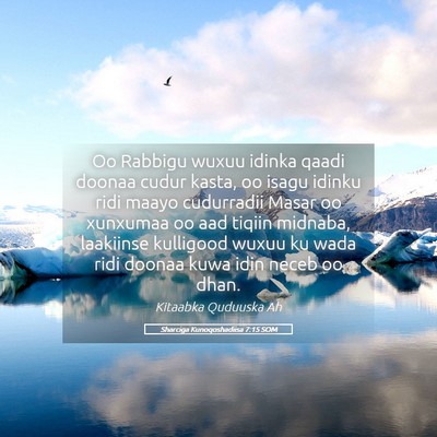 Picture 05 - Sharciga Kunoqoshadiisa 7:15 SOM - Oo Rabbigu wuxuu idinka qaadi doonaa cudur kasta, - Bible Verse Picture