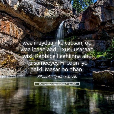 Picture 05 - Sharciga Kunoqoshadiisa 7:18 SOM - waa inaydaan ka cabsan, oo waa inaad aad u - Bible Verse Picture