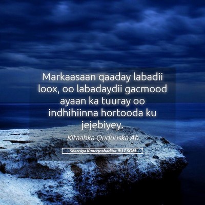 Picture 05 - Sharciga Kunoqoshadiisa 9:17 SOM - Markaasaan qaaday labadii loox, oo labadaydii - Bible Verse Picture