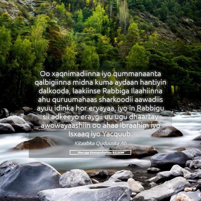 Picture 05 - Sharciga Kunoqoshadiisa 9:5 SOM - Oo xaqnimadiinna iyo qummanaanta qalbigiinna - Bible Verse Picture