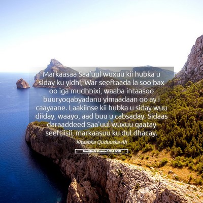 Picture 05 - Taariikhdii Kowaad 10:4 SOM - Markaasaa Saa'uul wuxuu kii hubka u siday ku - Bible Verse Picture