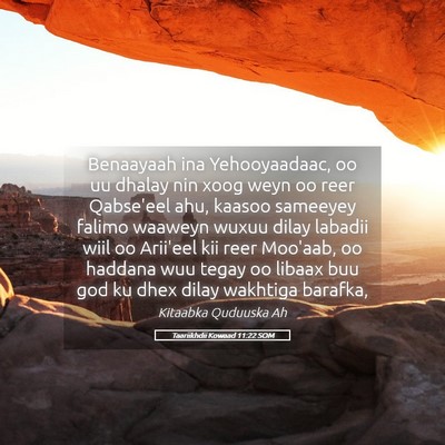 Picture 05 - Taariikhdii Kowaad 11:22 SOM - Benaayaah ina Yehooyaadaac, oo uu dhalay nin xoog - Bible Verse Picture
