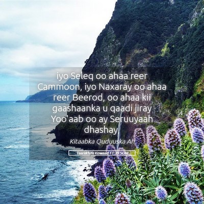 Picture 05 - Taariikhdii Kowaad 11:39 SOM - iyo Seleq oo ahaa reer Cammoon, iyo Naxaray oo - Bible Verse Picture