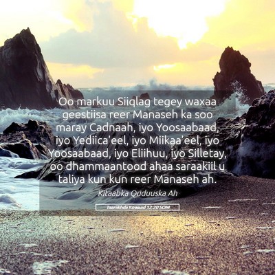 Picture 05 - Taariikhdii Kowaad 12:20 SOM - Oo markuu Siiqlag tegey waxaa geestiisa reer - Bible Verse Picture