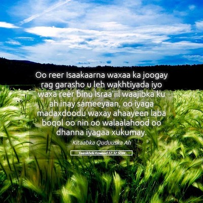Picture 05 - Taariikhdii Kowaad 12:32 SOM - Oo reer Isaakaarna waxaa ka joogay rag garasho u - Bible Verse Picture