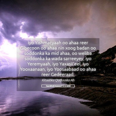 Picture 05 - Taariikhdii Kowaad 12:4 SOM - iyo Yishmacyaah oo ahaa reer Gibecoon oo ahaa nin - Bible Verse Picture