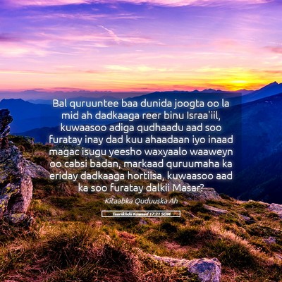 Picture 05 - Taariikhdii Kowaad 17:21 SOM - Bal quruuntee baa dunida joogta oo la mid ah - Bible Verse Picture