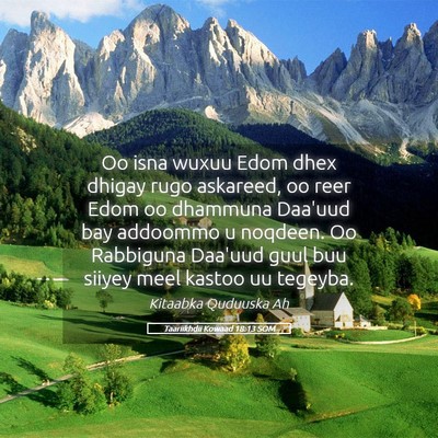Picture 05 - Taariikhdii Kowaad 18:13 SOM - Oo isna wuxuu Edom dhex dhigay rugo askareed, oo - Bible Verse Picture