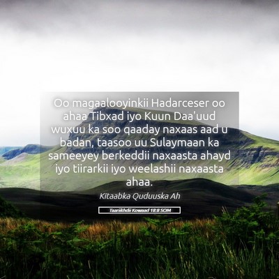 Picture 05 - Taariikhdii Kowaad 18:8 SOM - Oo magaalooyinkii Hadarceser oo ahaa Tibxad iyo - Bible Verse Picture