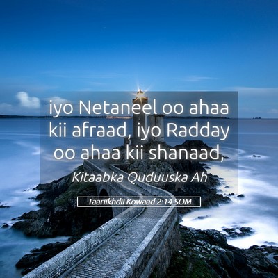 Picture 05 - Taariikhdii Kowaad 2:14 SOM - iyo Netaneel oo ahaa kii afraad, iyo Radday oo - Bible Verse Picture