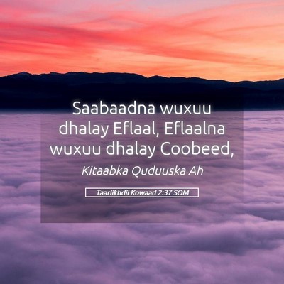 Picture 05 - Taariikhdii Kowaad 2:37 SOM - Saabaadna wuxuu dhalay Eflaal, Eflaalna wuxuu - Bible Verse Picture