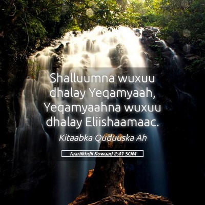 Picture 05 - Taariikhdii Kowaad 2:41 SOM - Shalluumna wuxuu dhalay Yeqamyaah, Yeqamyaahna - Bible Verse Picture