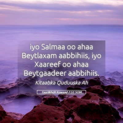 Picture 05 - Taariikhdii Kowaad 2:51 SOM - iyo Salmaa oo ahaa Beytlaxam aabbihiis, iyo - Bible Verse Picture