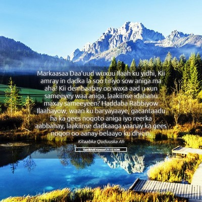Picture 05 - Taariikhdii Kowaad 21:17 SOM - Markaasaa Daa'uud wuxuu Ilaah ku yidhi, Kii amray - Bible Verse Picture