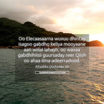 Picture 05 - Taariikhdii Kowaad 23:22 SOM - Oo Elecaasaarna wuxuu dhintay isagoo gabdho - Bible Verse Picture