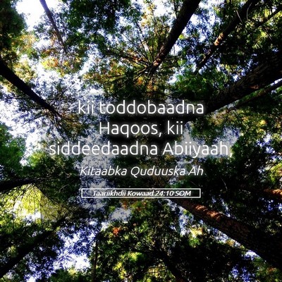 Picture 05 - Taariikhdii Kowaad 24:10 SOM - kii toddobaadna Haqoos, kii siddeedaadna - Bible Verse Picture