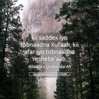 Picture 05 - Taariikhdii Kowaad 24:13 SOM - kii saddex iyo tobnaadna Xufaah, kii afar iyo - Bible Verse Picture