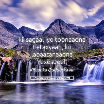 Picture 05 - Taariikhdii Kowaad 24:16 SOM - kii sagaal iyo tobnaadna Fetaxyaah, kii - Bible Verse Picture