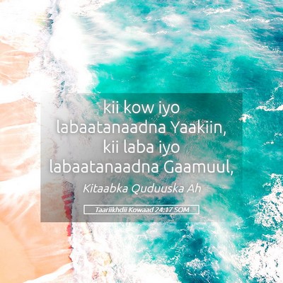 Picture 05 - Taariikhdii Kowaad 24:17 SOM - kii kow iyo labaatanaadna Yaakiin, kii laba iyo - Bible Verse Picture