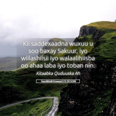 Picture 05 - Taariikhdii Kowaad 25:10 SOM - Kii saddexaadna wuxuu u soo baxay Sakuur, iyo - Bible Verse Picture