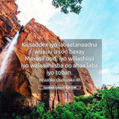 Picture 05 - Taariikhdii Kowaad 25:30 SOM - Kii saddex iyo labaatanaadna wuxuu u soo baxay - Bible Verse Picture