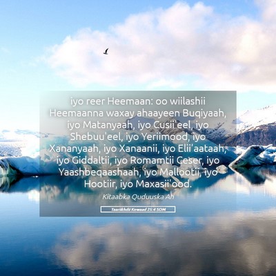 Picture 05 - Taariikhdii Kowaad 25:4 SOM - iyo reer Heemaan: oo wiilashii Heemaanna waxay - Bible Verse Picture