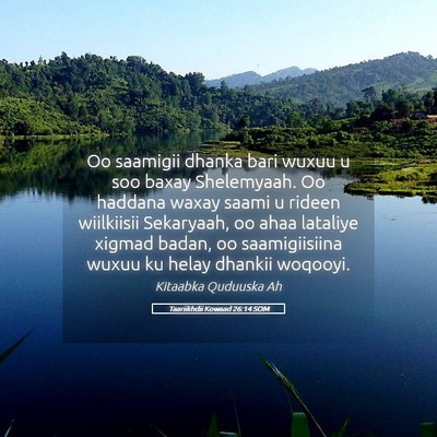 Picture 05 - Taariikhdii Kowaad 26:14 SOM - Oo saamigii dhanka bari wuxuu u soo baxay - Bible Verse Picture