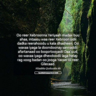 Picture 05 - Taariikhdii Kowaad 26:31 SOM - Oo reer Xebroonna Yeriyaah madax buu ahaa, - Bible Verse Picture