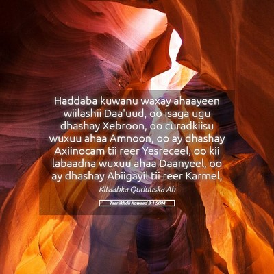 Picture 05 - Taariikhdii Kowaad 3:1 SOM - Haddaba kuwanu waxay ahaayeen wiilashii Daa'uud, - Bible Verse Picture