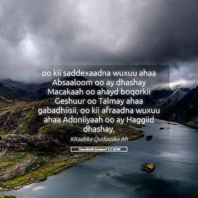 Picture 05 - Taariikhdii Kowaad 3:2 SOM - oo kii saddexaadna wuxuu ahaa Absaaloom oo ay - Bible Verse Picture