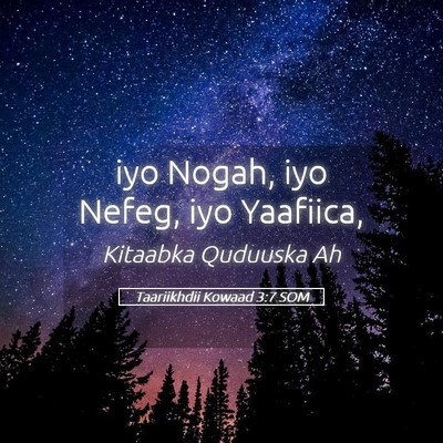 Picture 05 - Taariikhdii Kowaad 3:7 SOM - iyo Nogah, iyo Nefeg, iyo - Bible Verse Picture