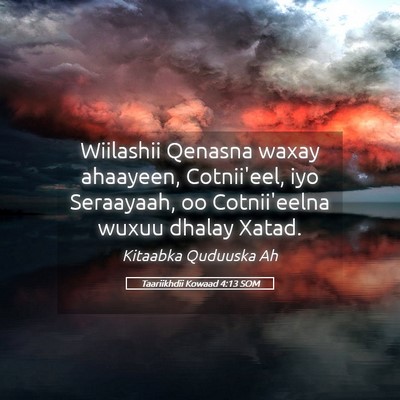 Picture 05 - Taariikhdii Kowaad 4:13 SOM - Wiilashii Qenasna waxay ahaayeen, Cotnii'eel, iyo - Bible Verse Picture