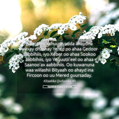 Picture 05 - Taariikhdii Kowaad 4:18 SOM - Naagtiisii Yahuudiyadda ahaydna waxay dhashay - Bible Verse Picture