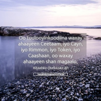 Picture 05 - Taariikhdii Kowaad 4:32 SOM - Oo tuulooyinkoodiina waxay ahaayeen Ceetaam, iyo - Bible Verse Picture